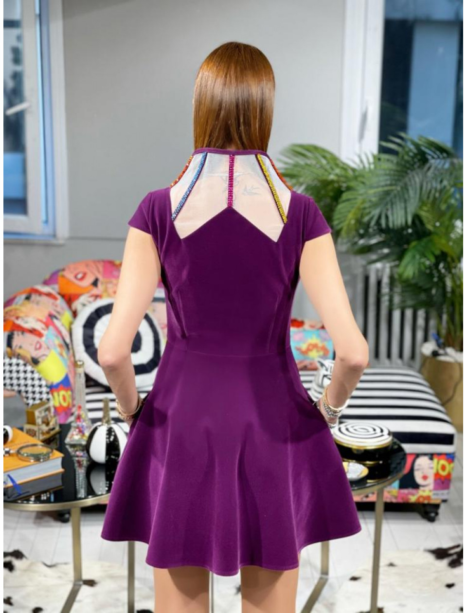 Fuchsia Velvet Dress