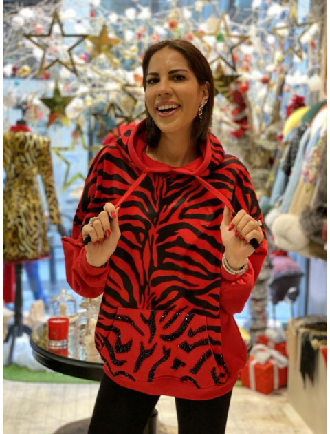 Red Zebra Sweatshirt